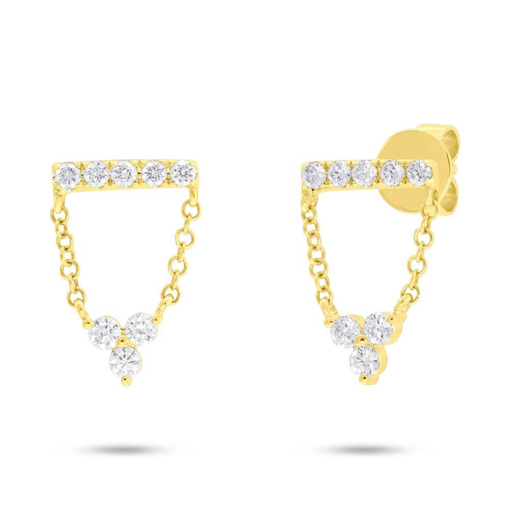 14k Yellow Gold Diamond Lady's Earrings