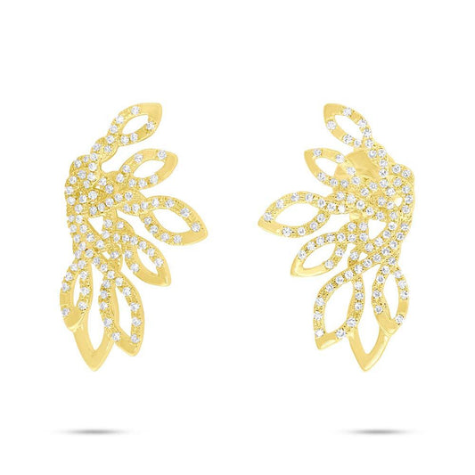 14k Yellow Gold Diamond Earrings