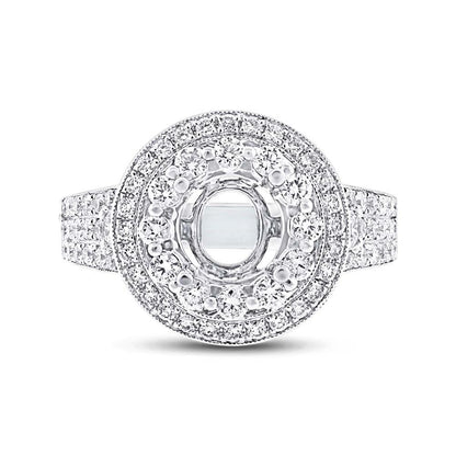 14k White Gold Diamond Semi-mount Ring - 1.14ct