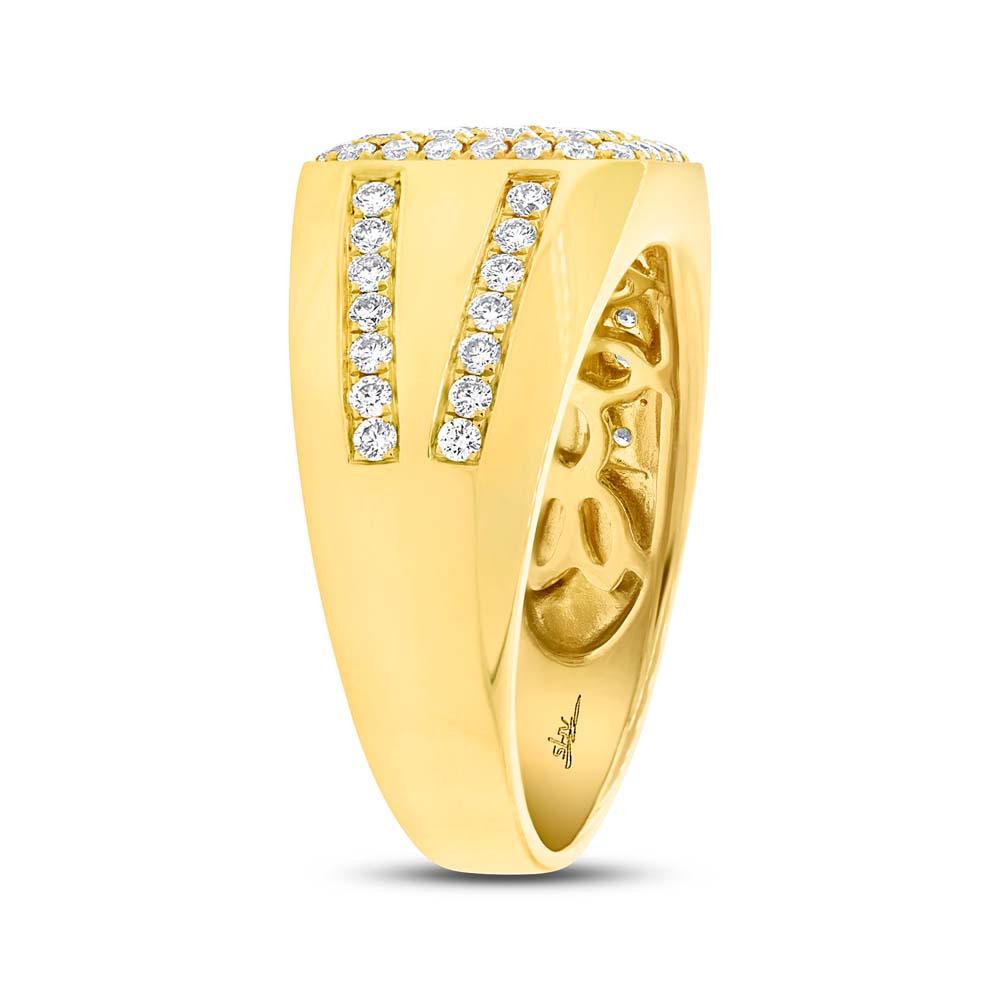 14k Yellow Gold Diamond Men's Ring - 1.15ct