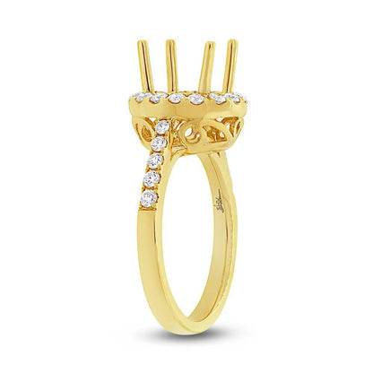 14k Yellow Gold Diamond Semi-mount Ring Size 6 - 0.53ct