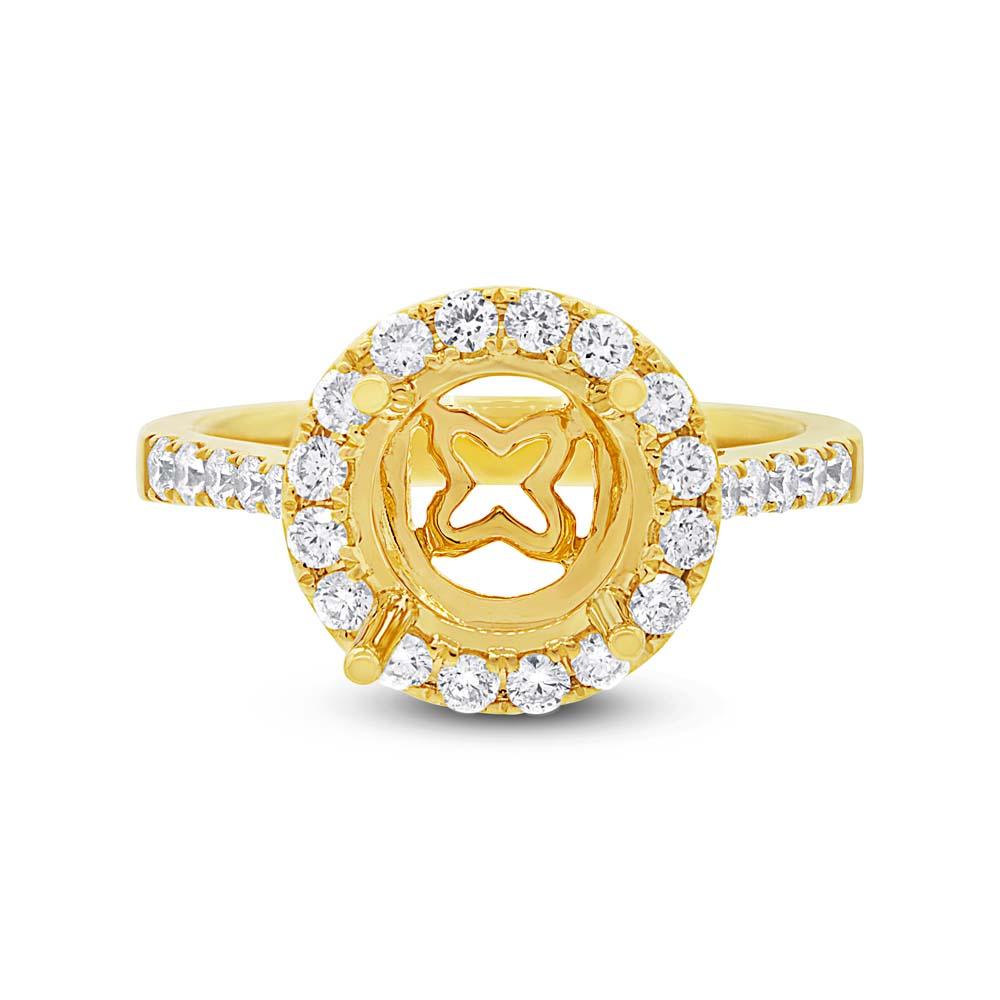 14k Yellow Gold Diamond Semi-mount Ring Size 6 - 0.53ct