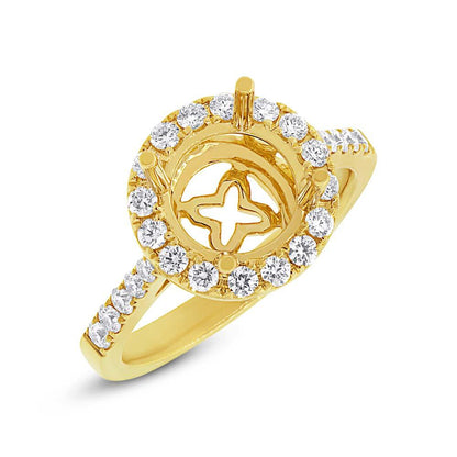 14k Yellow Gold Diamond Semi-mount Ring Size 6 - 0.53ct