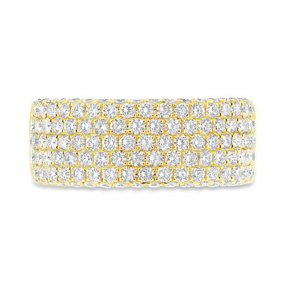 14k Yellow Gold Diamond Lady's Pave Band Size 5 - 1.63ct