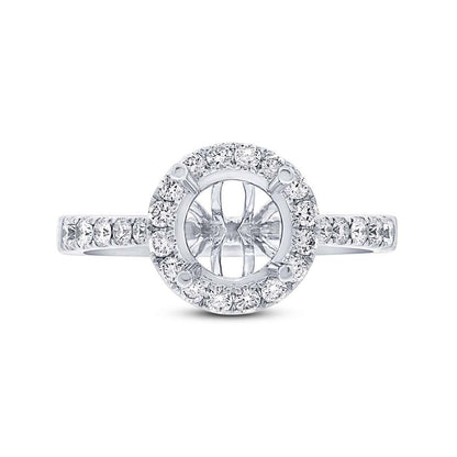 14k White Gold Diamond Semi-mount Ring - 0.52ct