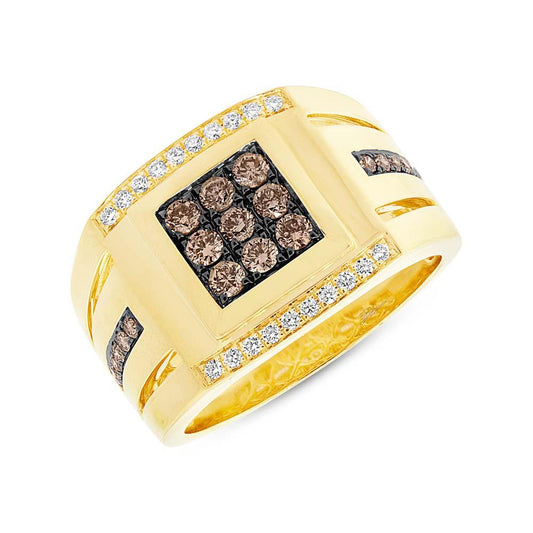 Unique Champagne Diamond Men's Ring V0320