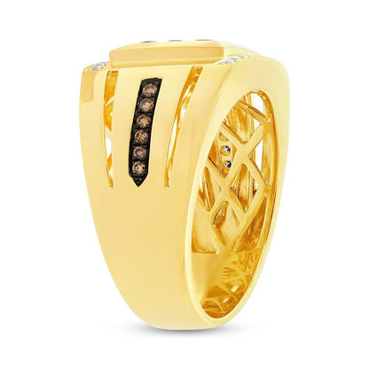 Unique Champagne Diamond Men's Ring V0320