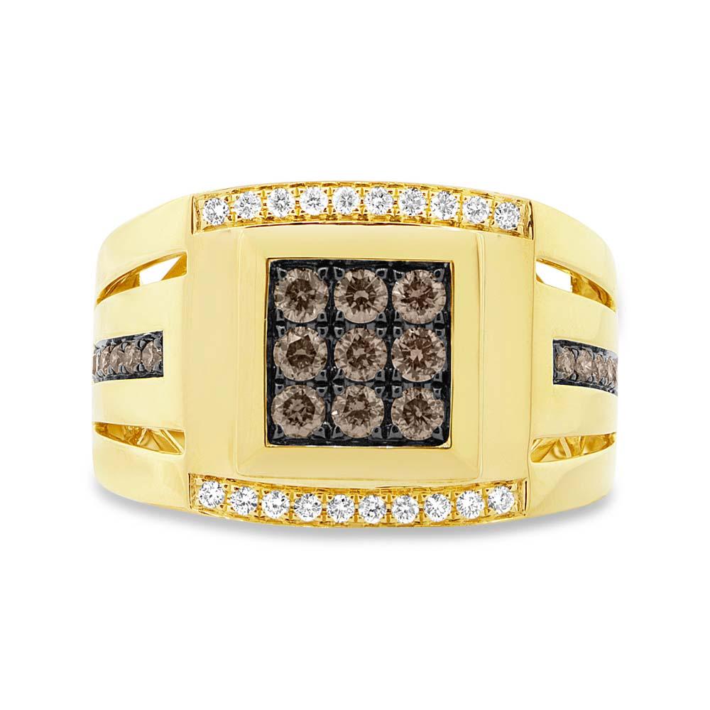 Unique Champagne Diamond Men's Ring V0320