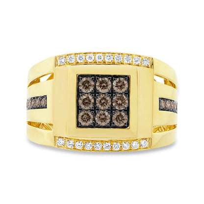 Unique Champagne Diamond Men's Ring V0320