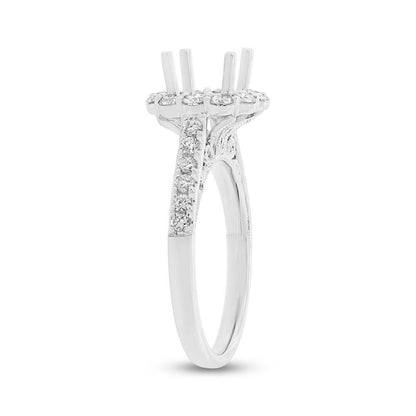 18k White Gold Diamond Semi-mount Ring for 1.50ct Center - 0.81ct