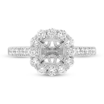 18k White Gold Diamond Semi-mount Ring for 1.50ct Center - 0.81ct