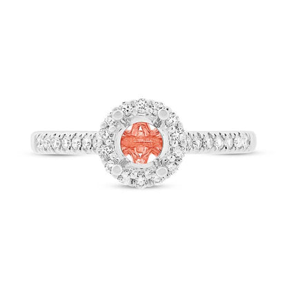 18k Two-tone Rose Gold Diamond Semi-mount Ring for 0.50ct Center - 0.27ct