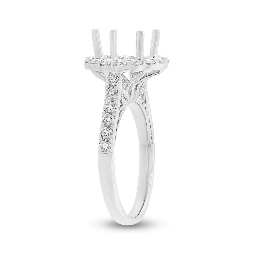18k White Gold Diamond Semi-mount Ring for 3.00ct Center - 0.86ct