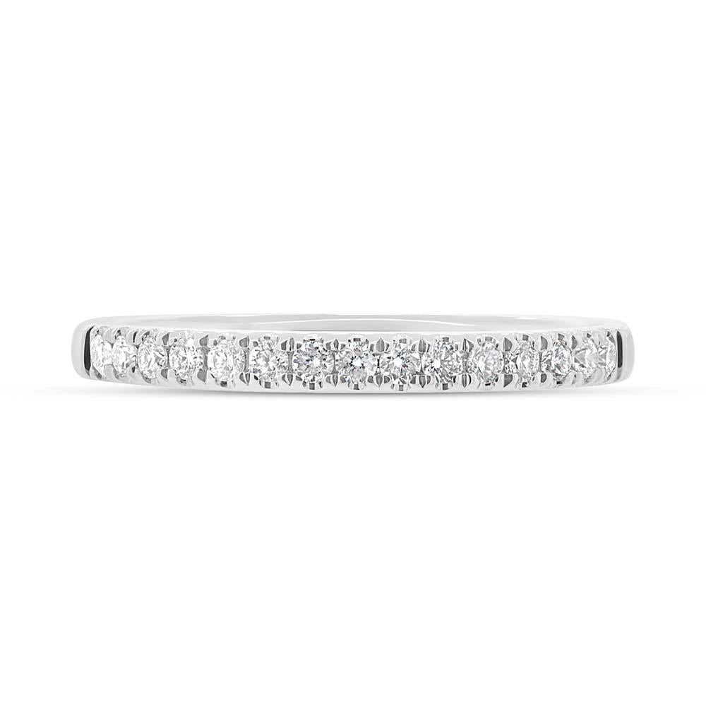 18k White Gold Diamond Lady's Band Size 6 - 0.20ct