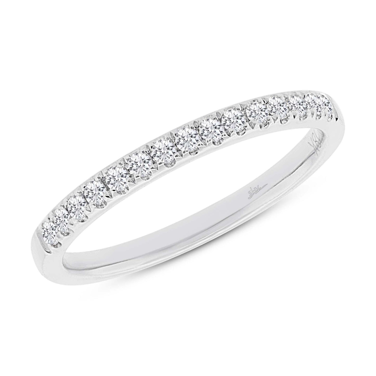 18k White Gold Diamond Lady's Band Size 6 - 0.20ct