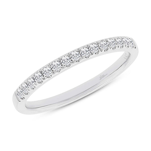 18k White Gold Diamond Lady's Band Size 6 - 0.20ct