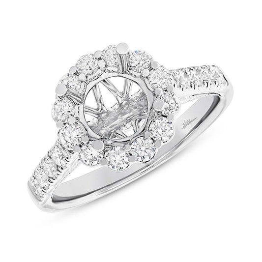 18k White Gold Diamond Semi-mount Ring for 1.50ct Center - 0.80ct