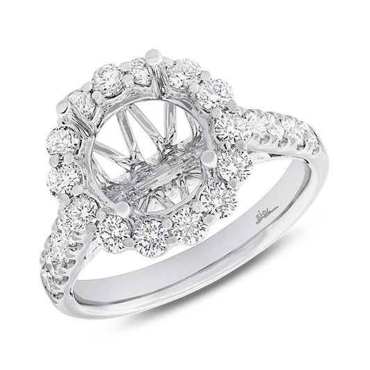 18k White Gold Diamond Semi-mount Ring for 3.00ct Center - 1.15ct
