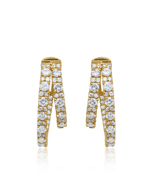 14k Yellow Gold Diamond Earring V0345