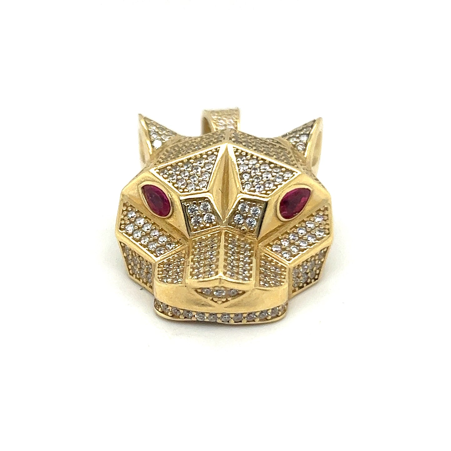 14K Yellow Gold Pendant With White Sapphire And Ruby