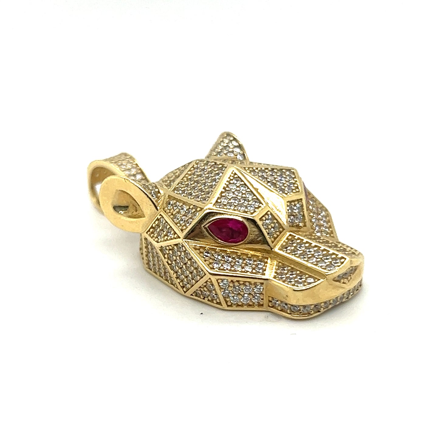 14K Yellow Gold Pendant With White Sapphire And Ruby