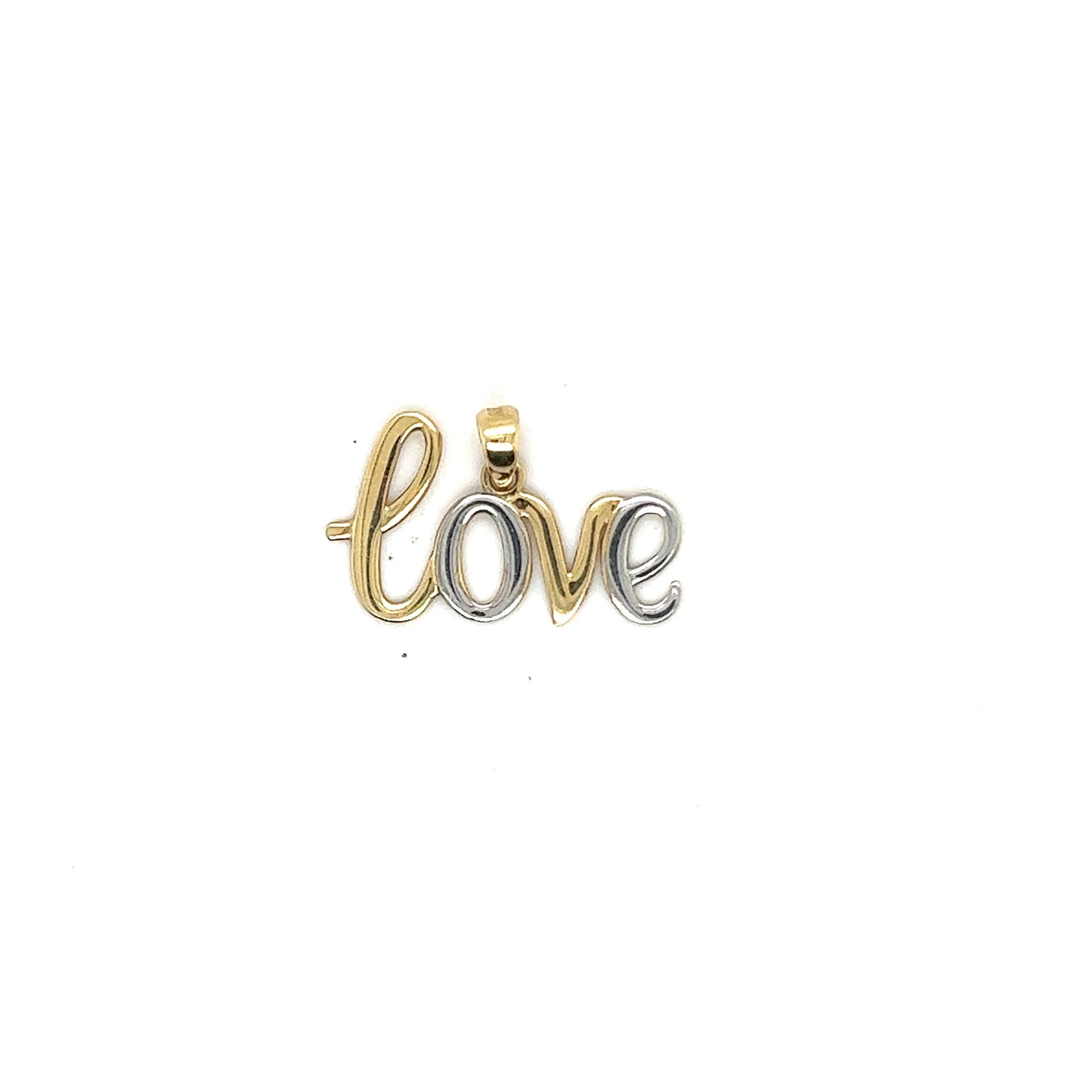 14K Two Tone Love Pendant