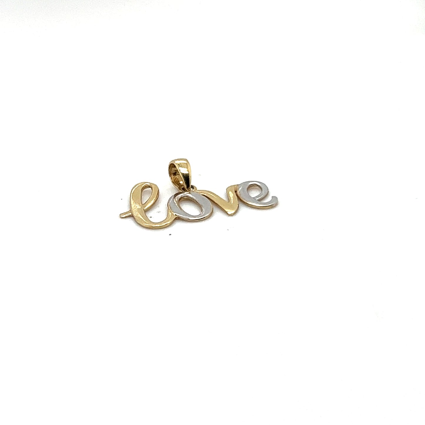 14K Two Tone Love Pendant