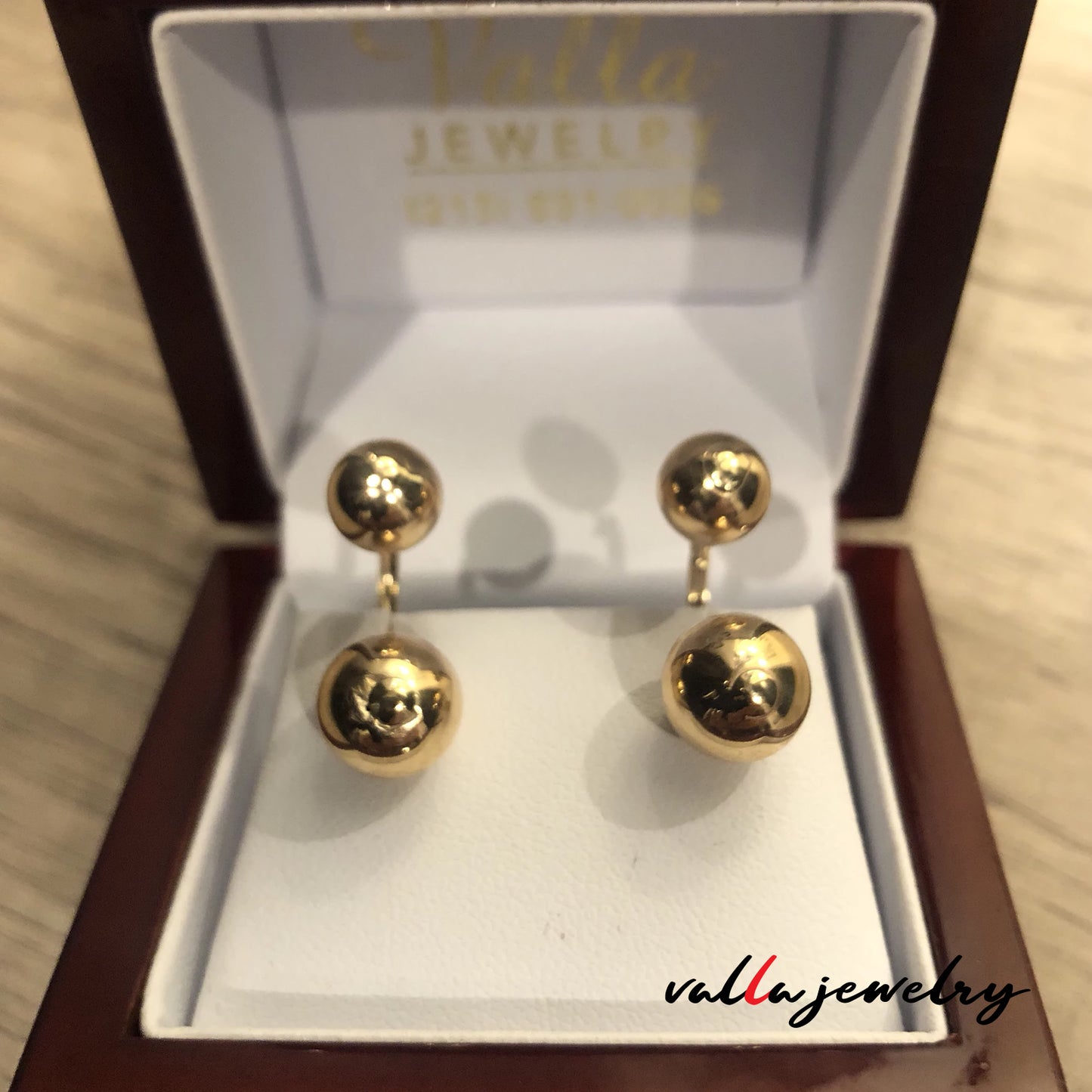 14k Unique Yellow Gold Jacket Yellow Gold Ball Earrings