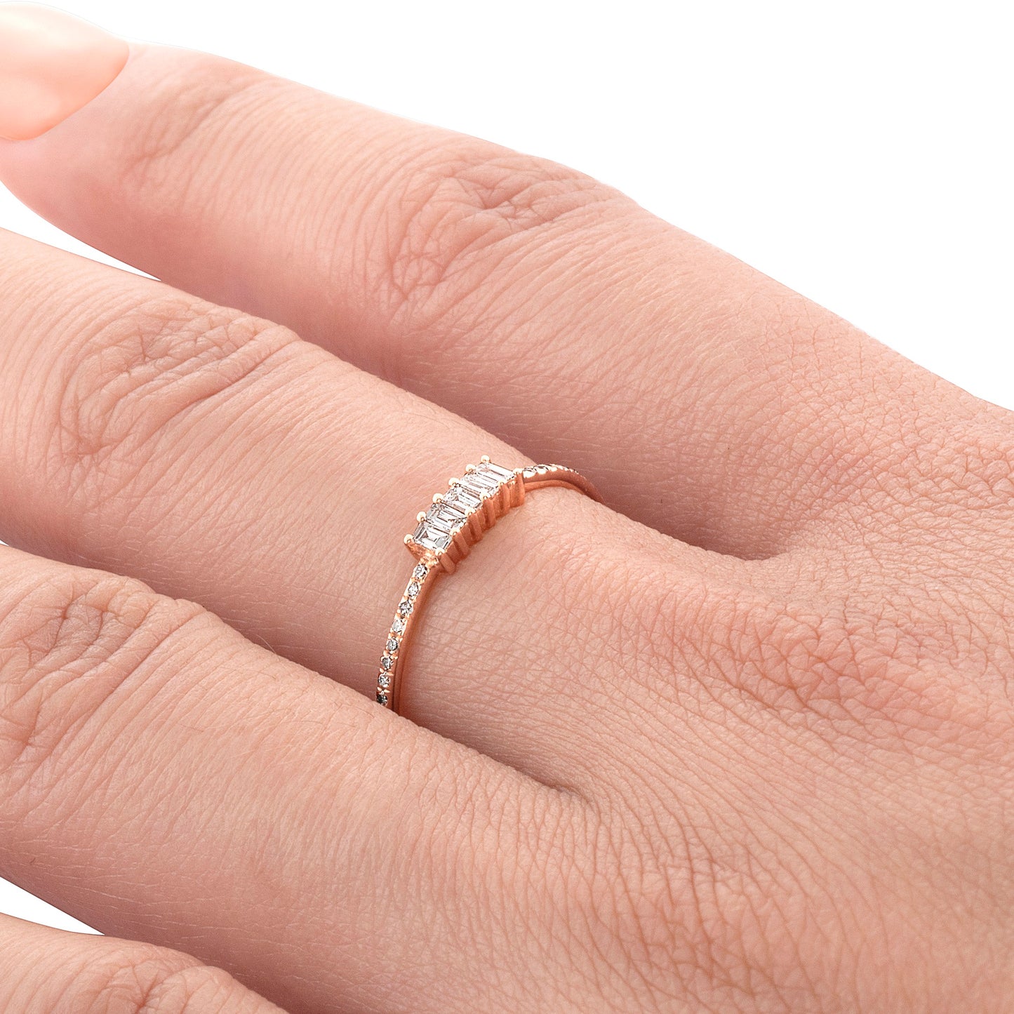 Baguette & Round Diamond Ring V0272