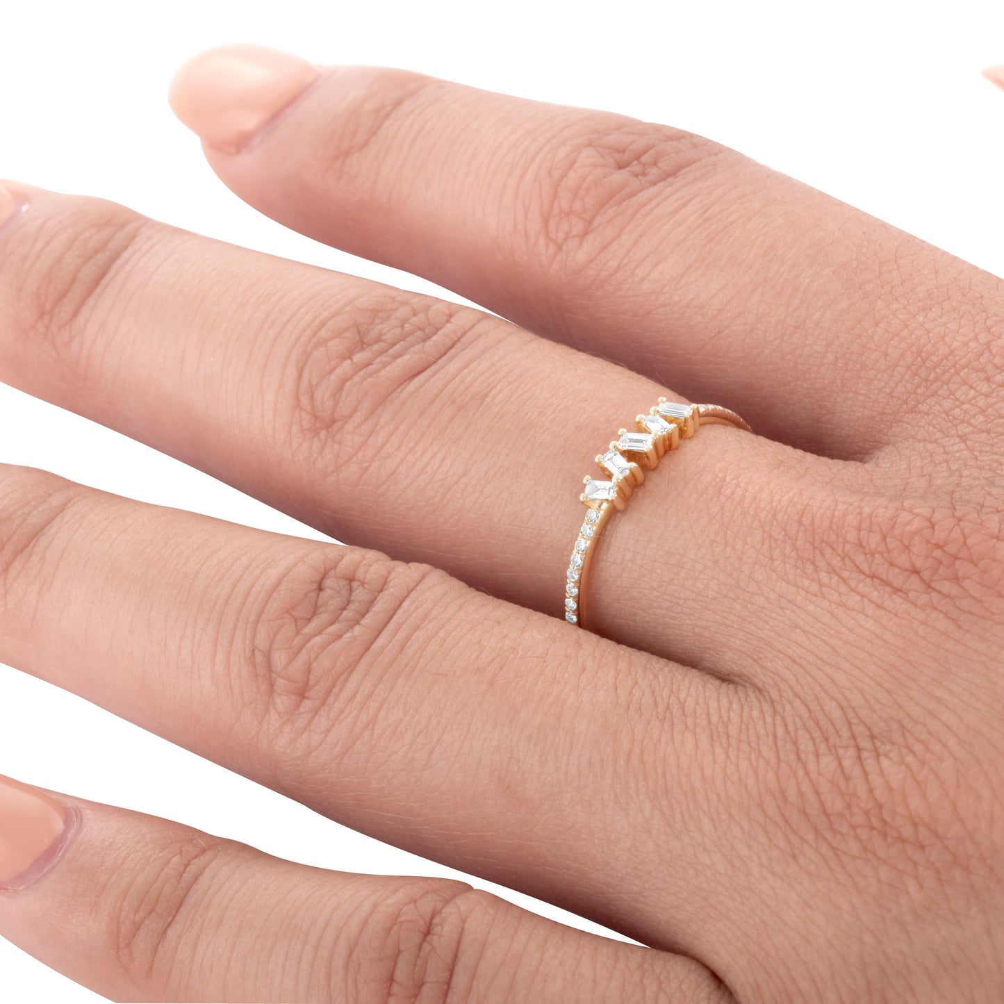 Tiny Baguette Ring For Women V0256