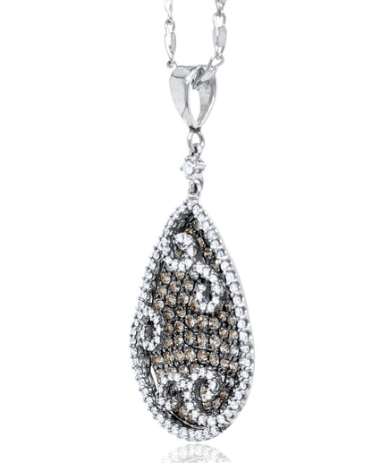 14K White Gold Diamond Pendant V0377
