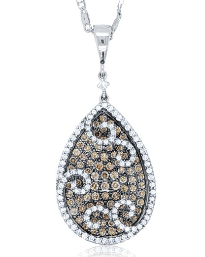 14K White Gold Diamond Pendant V0377