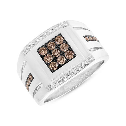 Unique Champagne Diamond Men's Ring V0320