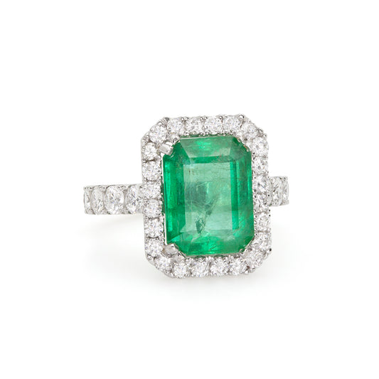 Emerald & Diamond Lady's Ring V0264