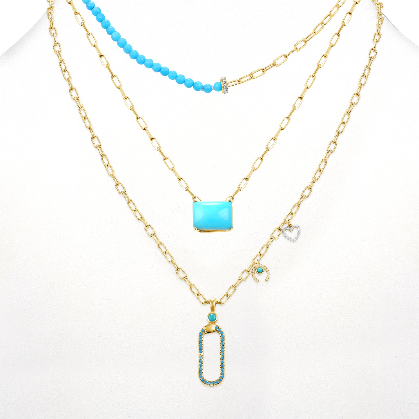 3 Layers Necklace of Turquoise