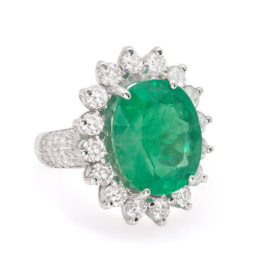 Emerald & Diamond Lady's Ring V0263