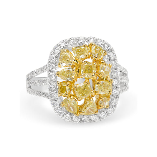 Fancy Yellow and White Diamond Lady's Ring V0259
