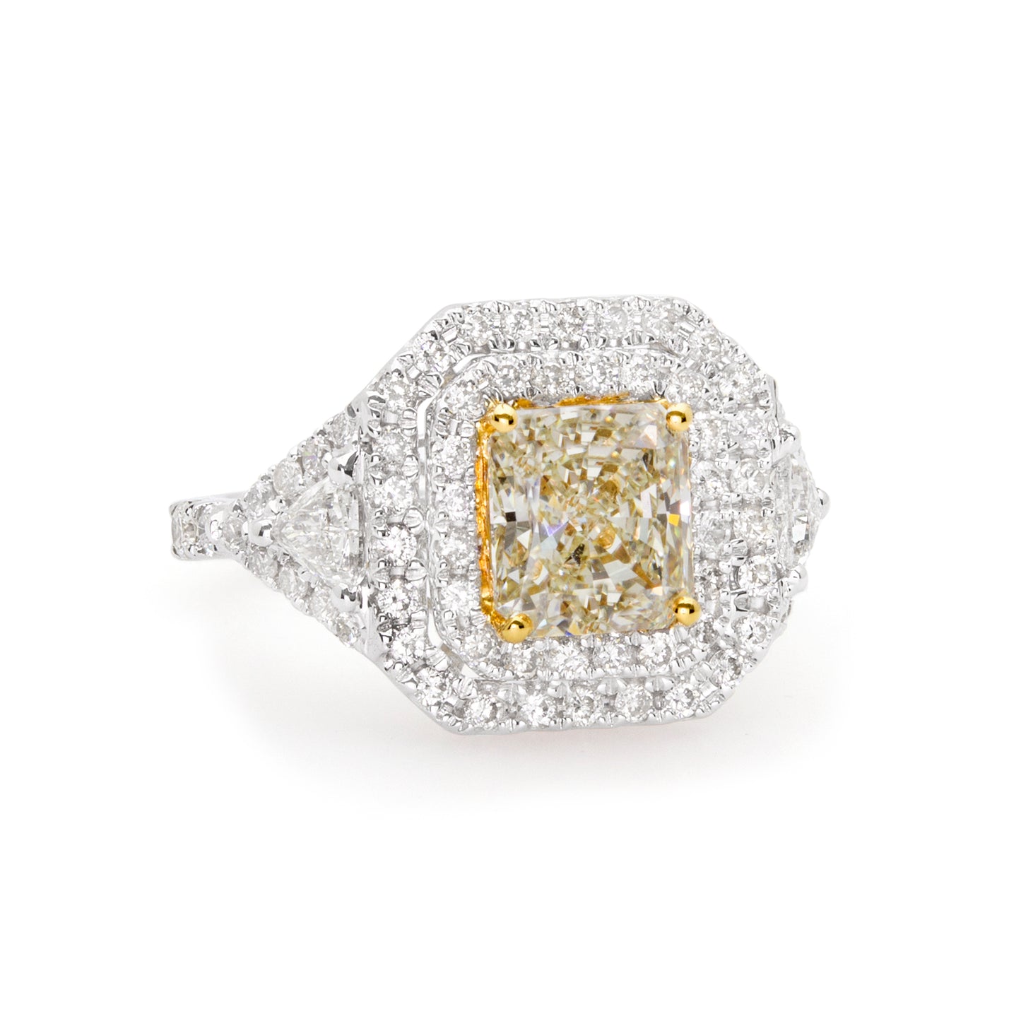 Fancy Yellow & Diamond Lady's Ring V0265