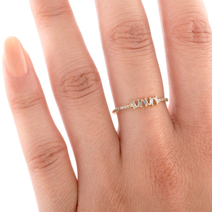 Tiny Baguette Ring For Women V0256