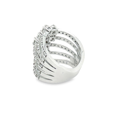 14K White Gold Diamond Ring 2.75c
