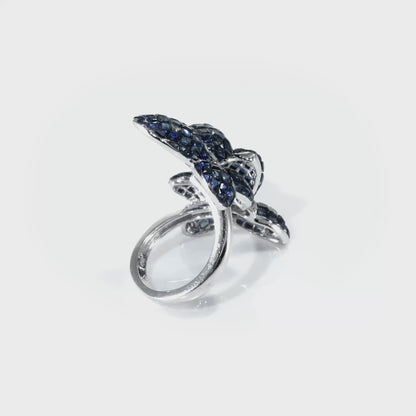 Double Butterfly Sapphire Ring V0238