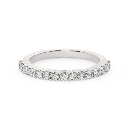 14K White Gold Diamond Wedding Band