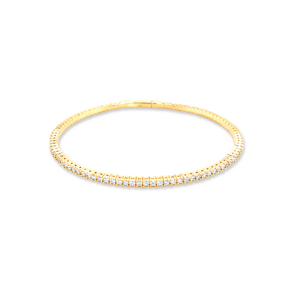 Real Gold Bangle With Natural Diamond with option of 10k,14k, 18k.