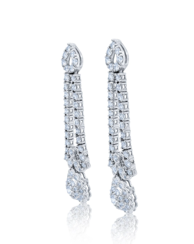 14k White Gold Wedding Earrings for Women Brides