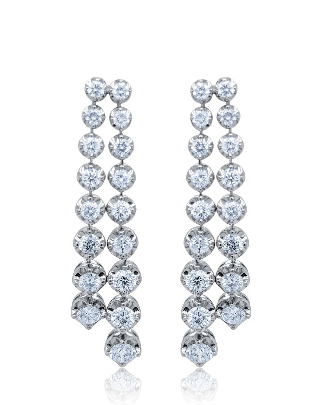 18k White Gold Diamond Drop Earring V0341