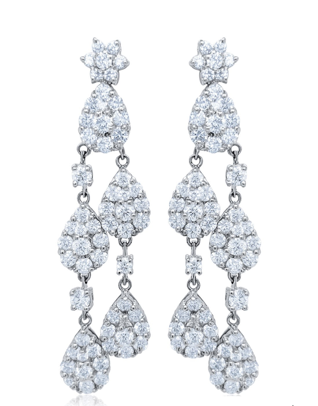 18k White Gold Diamond Earring V0358