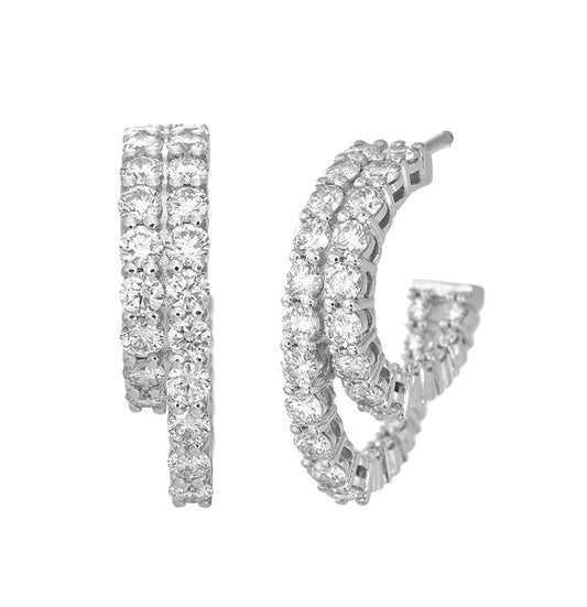 14k White Gold Diamond Earring V0338