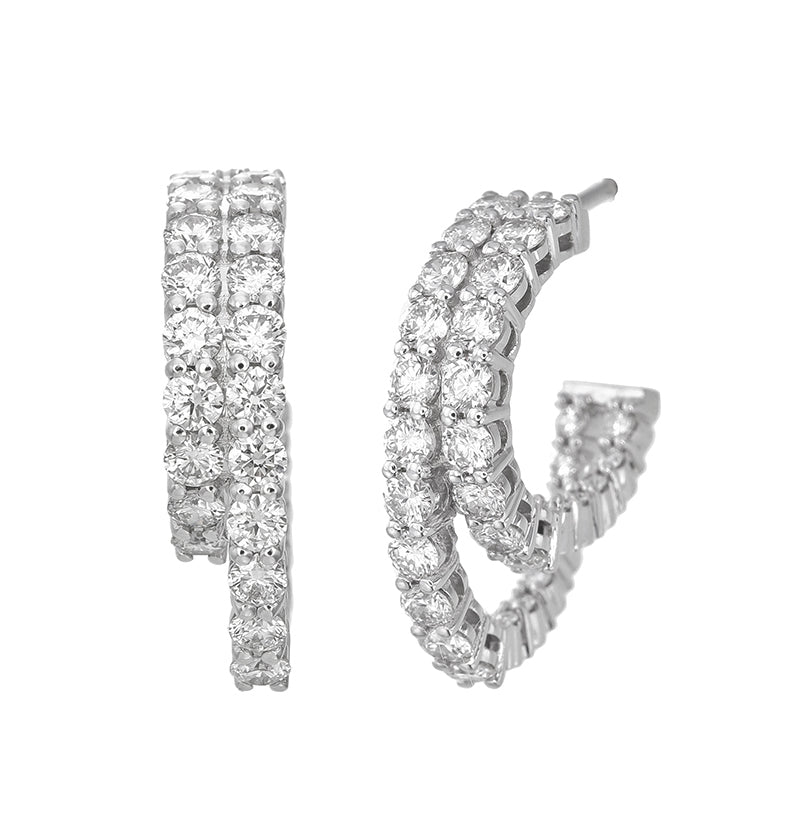 14k White Gold Diamond Earring V0338