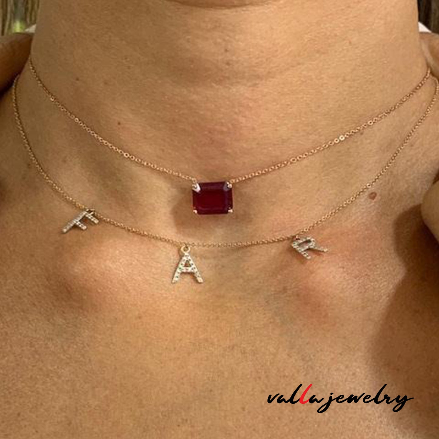 14K Classy Rose Gold Ruby Choker V0149