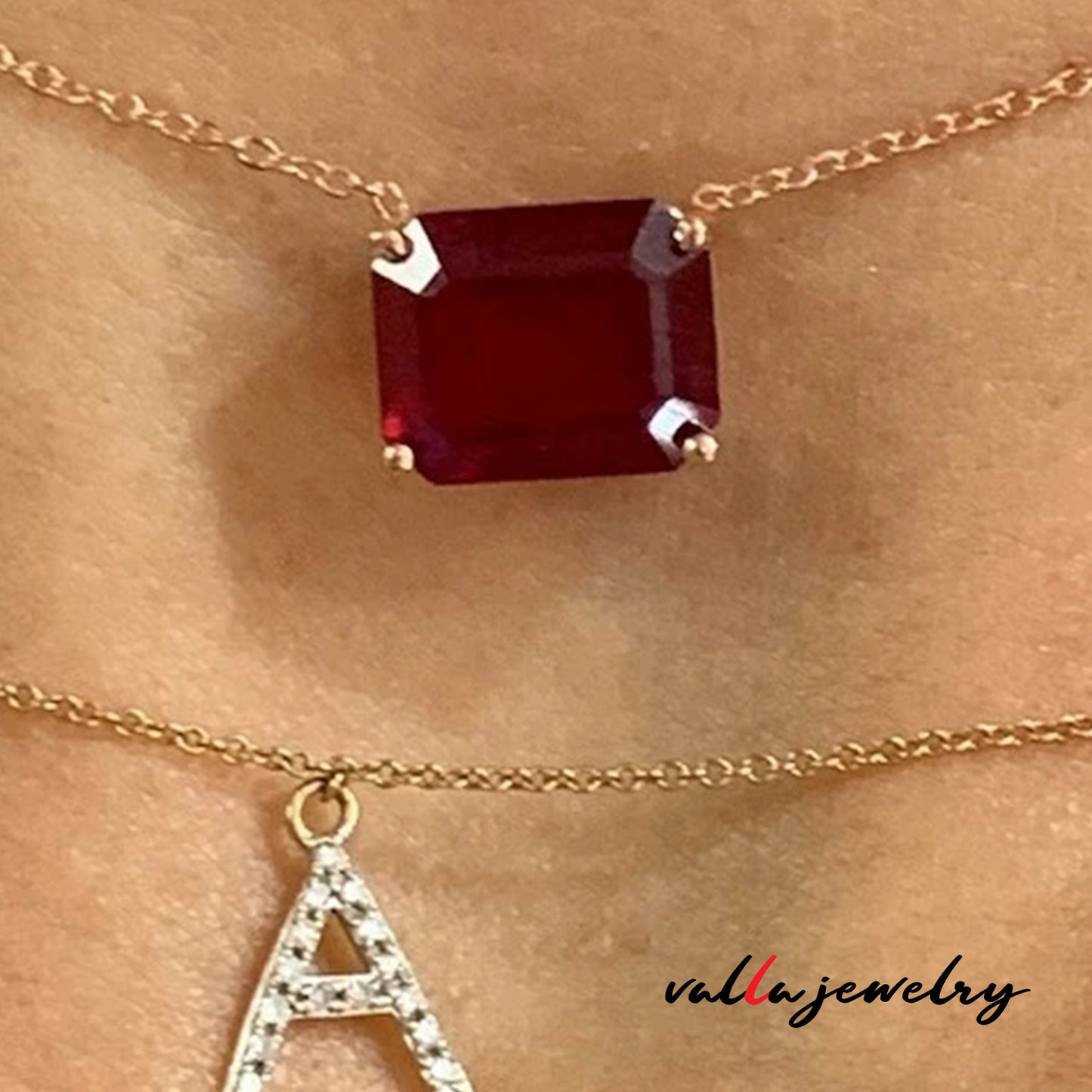 14K Classy Rose Gold Ruby Choker V0149